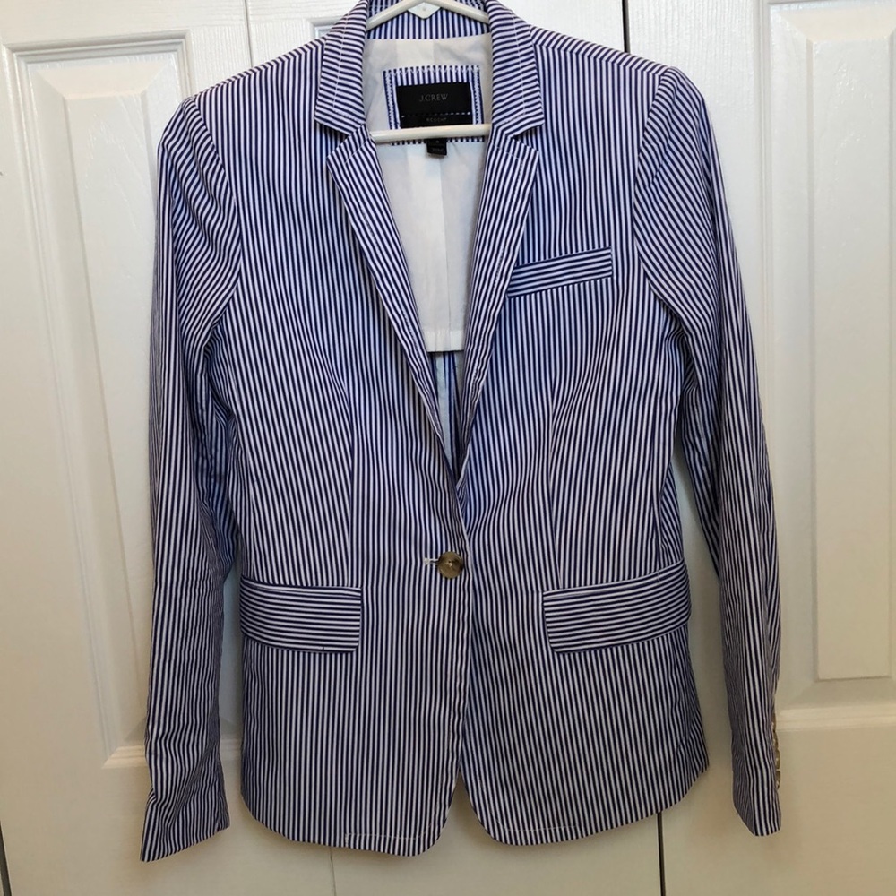 Women J.Crew striped blazer